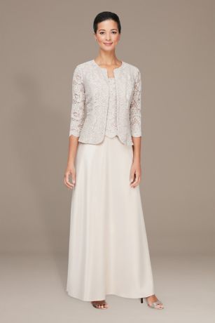 Picture of Petite Mock Three-Piece Lace Tank Dress and Jacket
