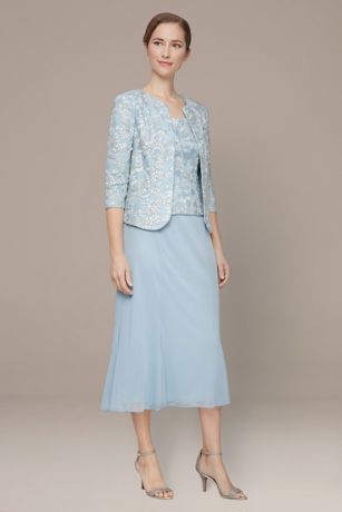 Picture of 2-Pc T-Length Mock Jacket Dress With Corded Detail