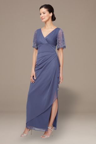 Picture of Empire Waist Dress with Embellished Flutter Sleeve