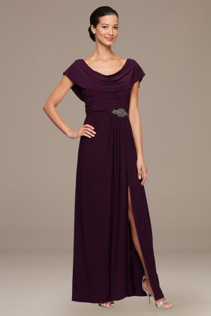Picture of Petite Jersey Cowl Neck Dress with Embellishment