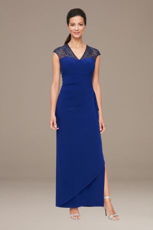 Picture of V-Neck Illusion Lace Empire Waist Dress