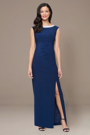 Picture of Petite Sleeveless Dress with Embellished Neckline