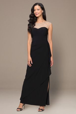 Picture of Dress with Heat Set Illusion Neck and Ruffle Skirt