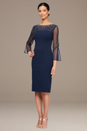 Picture of Lace Flutter Sleeve Short Sheath Dress