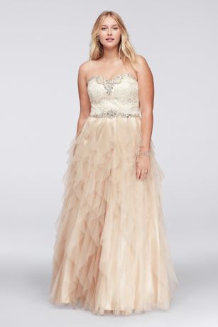 plus size champagne gown