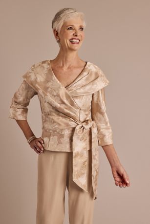 Picture of Floral Print Tie-Front Shawl Collar Jacket