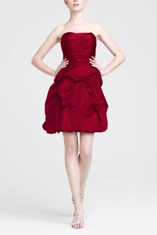 david's bridal red strapless dress
