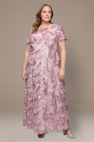 Picture of Rosette A-Line Gown with Sequins and Short Sleeves