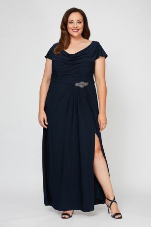 cowl neck a line dress