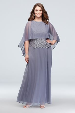 david's bridal long mesh with open back
