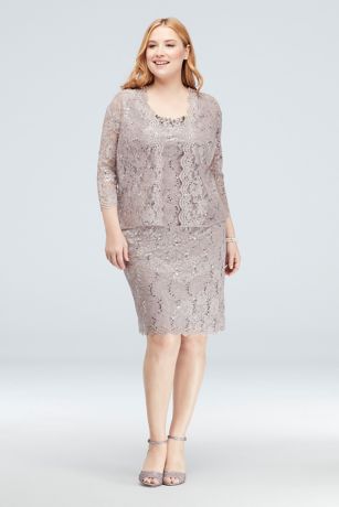 lace jacket dress plus size