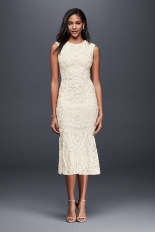 js soutache lace midi dress