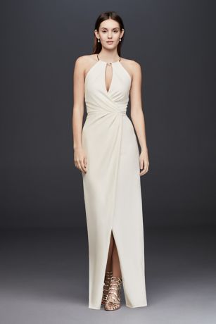 david's bridal crepe sheath dress