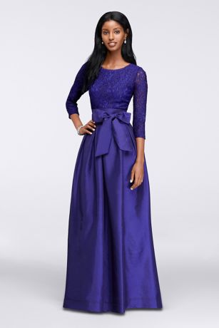 long sleeve taffeta dress