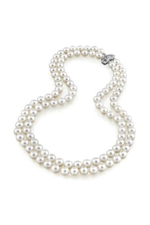 Picture of 8.0-8.5mm Double Strand White Freshwater Pearl Str