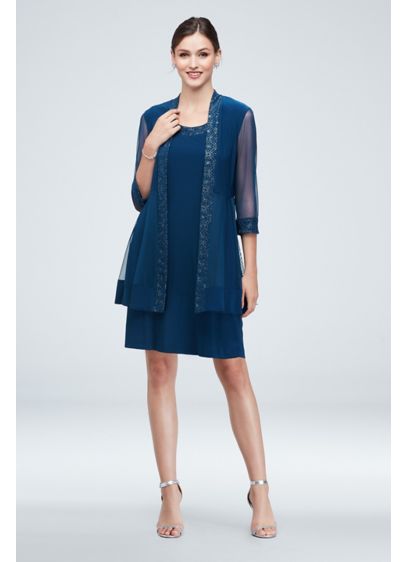 Short Sheath Jacket Cocktail and Party Dress - RM Richards
