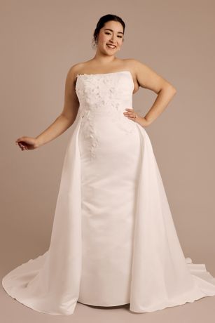 Picture of Satin Sheath Dress with Overskirt