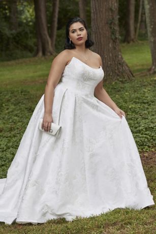 Picture of Strapless Basque Waist Jacquard Ball Gown