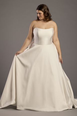 Picture of Satin Strapless Ball Gown with Bow Back