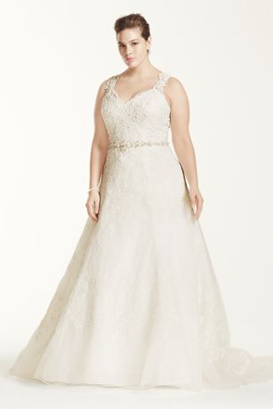 oleg cassini a line wedding dress