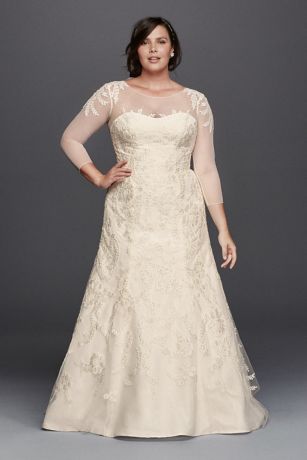 plus size ivory wedding dresses with sleeves