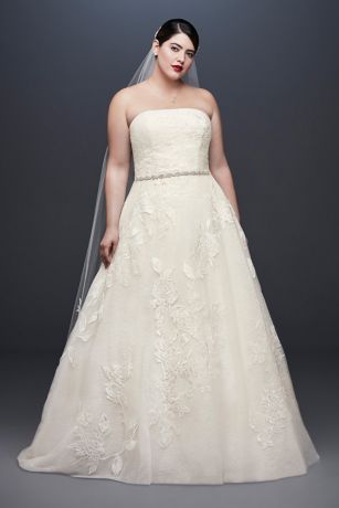 Rose Lace Plus Size Ball Gown Wedding Dress | David's Bridal