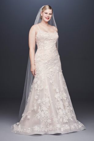 Ballerina Bodice 3D Floral Plus Size Wedding Dress | David's Bridal