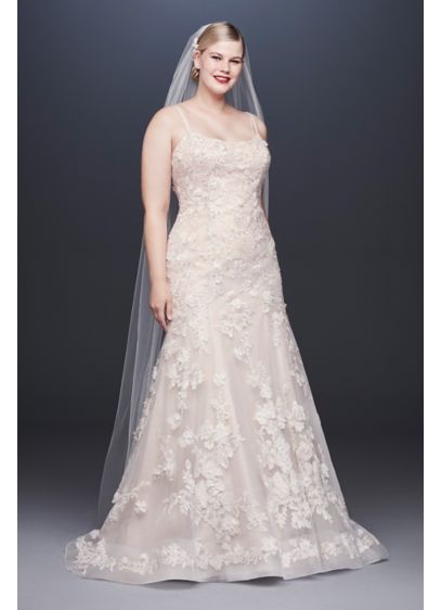 Ballerina Bodice 3D Floral Plus Size Wedding Dress | David's Bridal