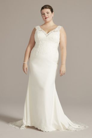 Picture of Applique Mermaid Wedding Dress with Lace Train