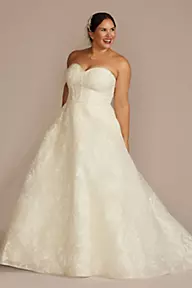 V-Neck Halter Beaded Lace Ball Gown Wedding Dress