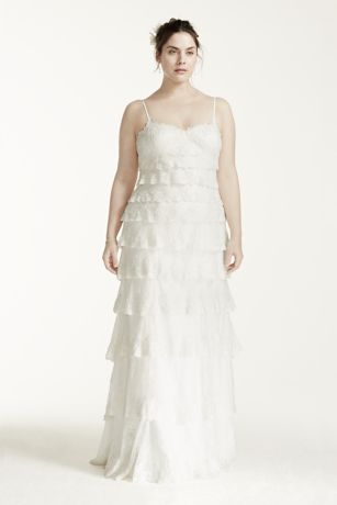 tiered lace wedding dress