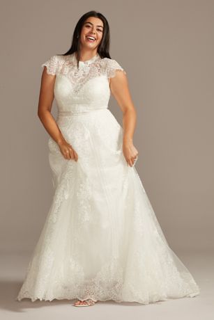 mock neck wedding dress