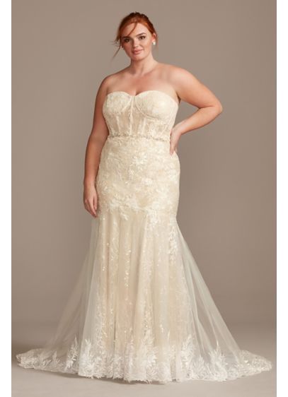 Embellished Lace Corset Plus Size Wedding | David's Bridal