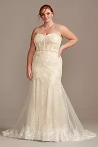 Melissa Sweet Embellished Lace Corset Bodice Wedding Dress