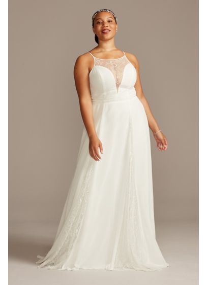 Lace Plus Size Wedding Dress with Scalloped Hem | David's Bridal