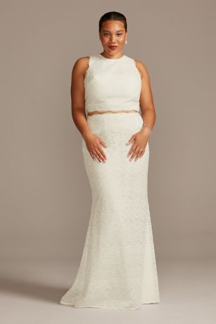 2 piece wedding dress plus size