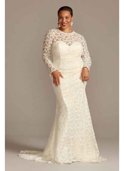 os selv Samle Perfervid Long Sleeve Venice Lace Plus Size Wedding Dress | David's Bridal