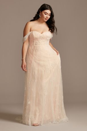 plus size floral wedding dress