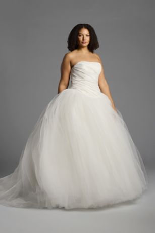 Picture of White by Vera Wang Draped Taffeta Wedding Dress
