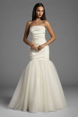 Picture of White by Vera Wang Tulle Trumpet Wedding Dress