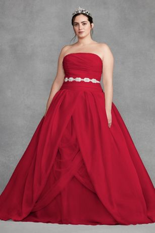 david's bridal apple red wedding dress