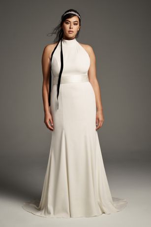 white by vera wang high neck halter wedding dress