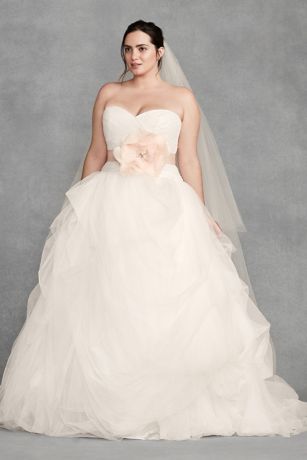 White by Vera Wang Draped Tulle Plus 