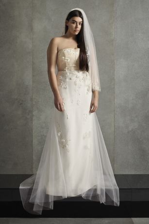 white by vera wang cap sleeve petite wedding dress