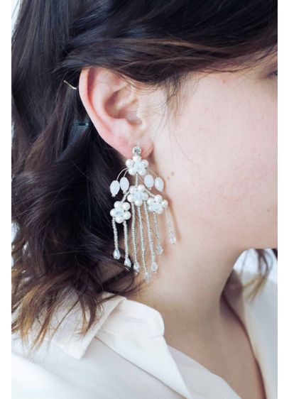 Cascading Opal Waterfall Statement Earrings - Highly unique and delightfully lightweight, these opal, crystal,