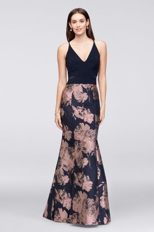 navy and blush dress