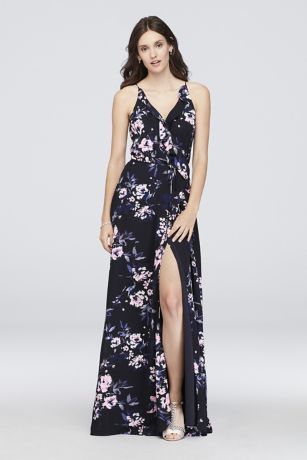 navy long wrap dress