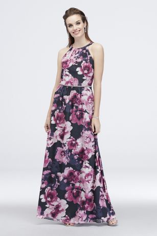 halter neck a line dress