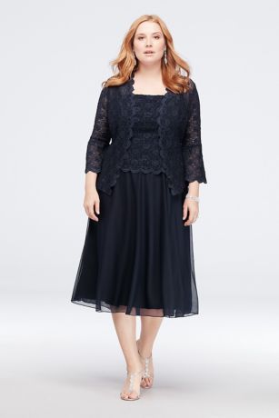 lace jacket dress plus size