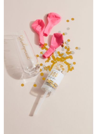 Bridesmaid Glass Confetti and Balloon Set - Now it's your turn to pop the question!